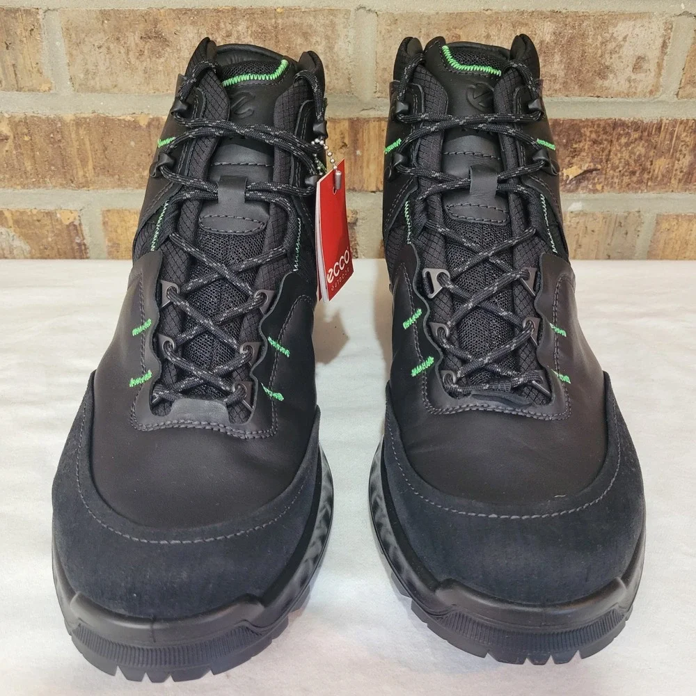 Ecco Exohike M Mid GTX Black Leather Gore-Tex Hiking Boots Mens 12-12.5 840734